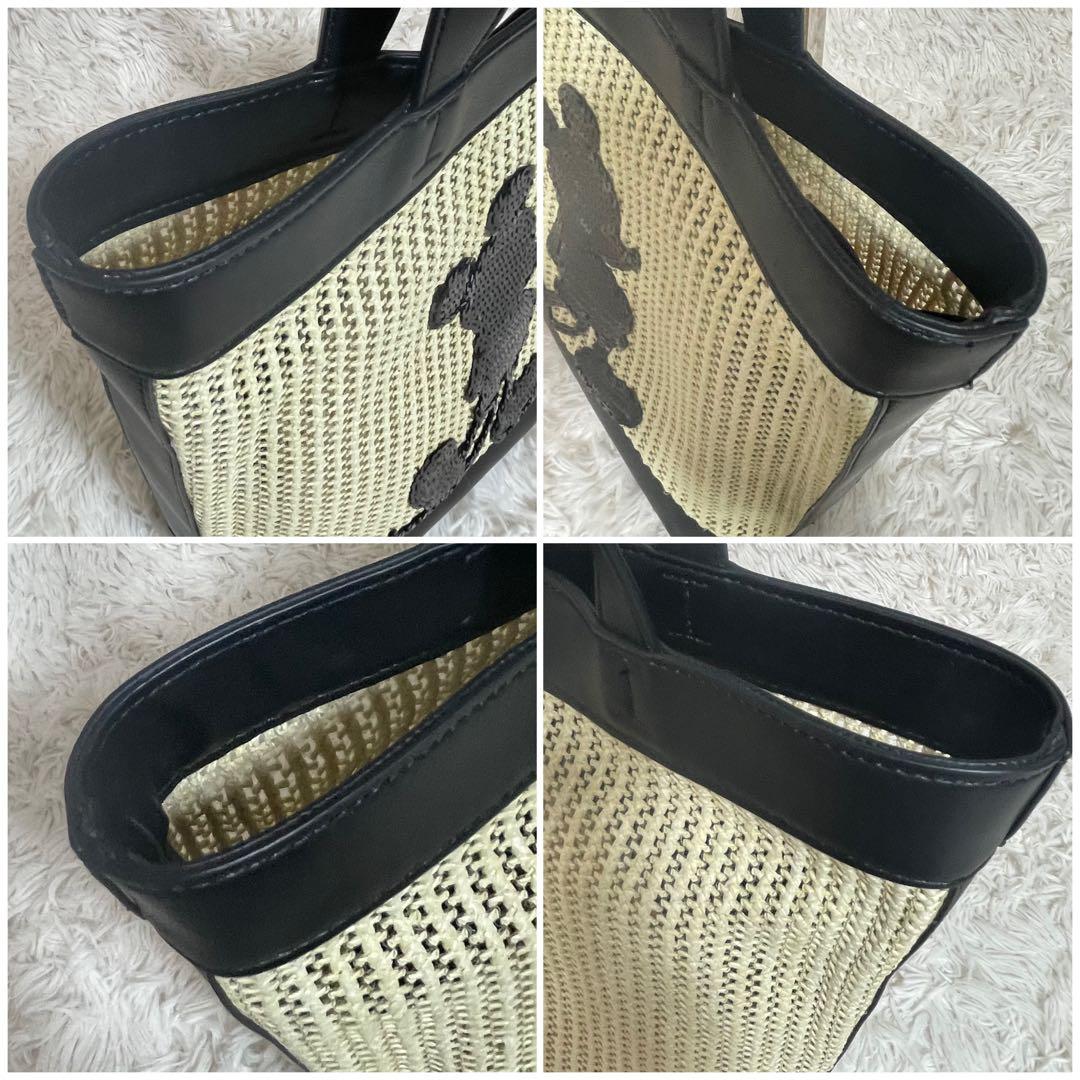 Leilian レリアン カゴバッグ ポーチ付き Disney ミッキー 極美品