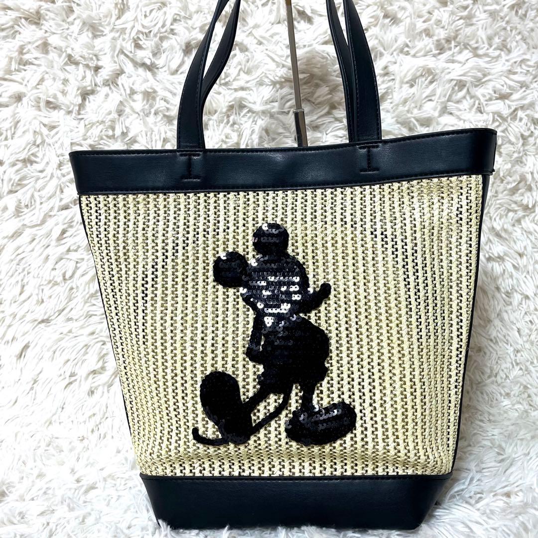 Leilian レリアン カゴバッグ ポーチ付き Disney ミッキー 極美品