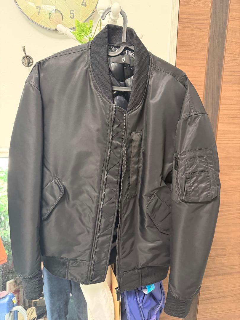 UNIQLO+Jブラック MA-1 フライトジャケット