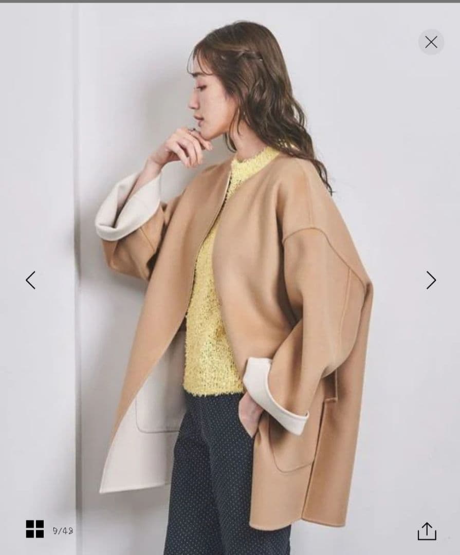 バイカラーリバーミドルコート☆36