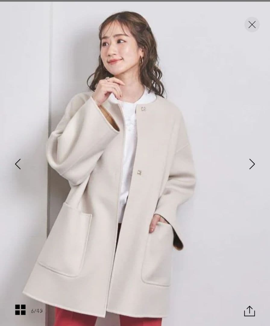 バイカラーリバーミドルコート☆36