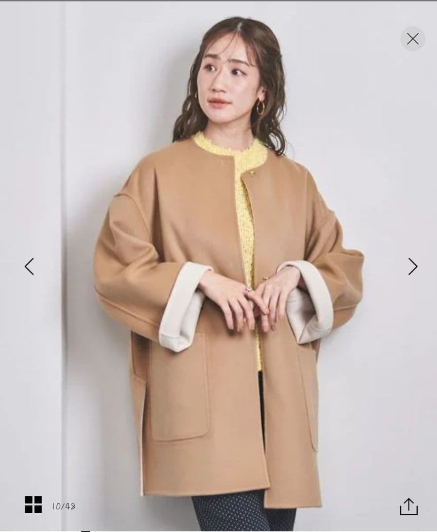 バイカラーリバーミドルコート☆36