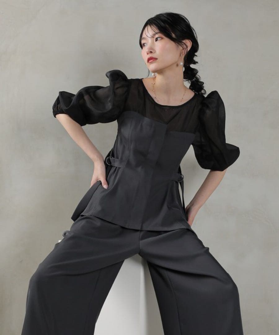 ＊美品＊kana ビスチェペプラムトップス パンツ セットアップ ドレス