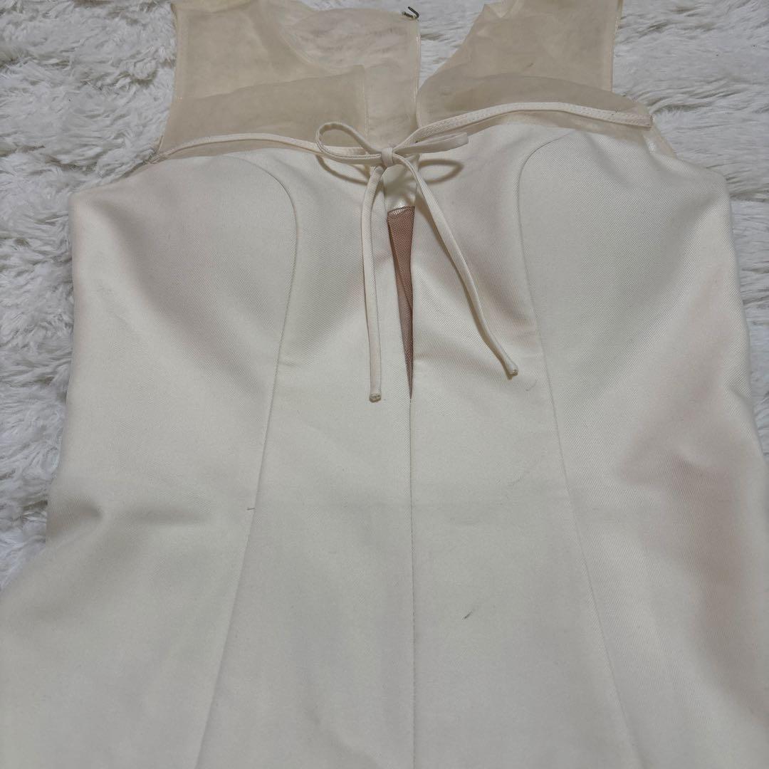 ROBE de FLEURS センターリボンシアーチュールフレアミニキャバドレス