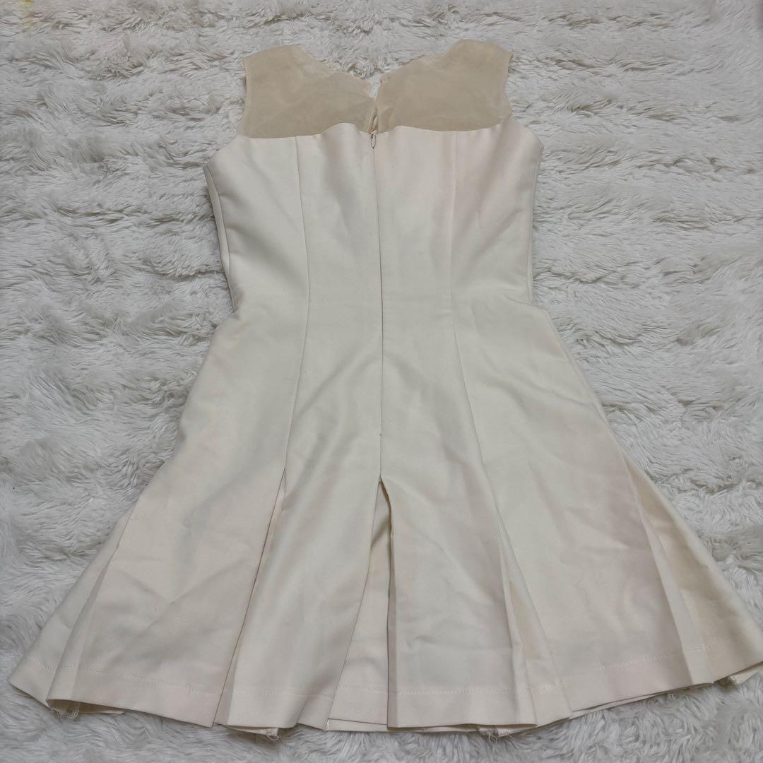 ROBE de FLEURS センターリボンシアーチュールフレアミニキャバドレス