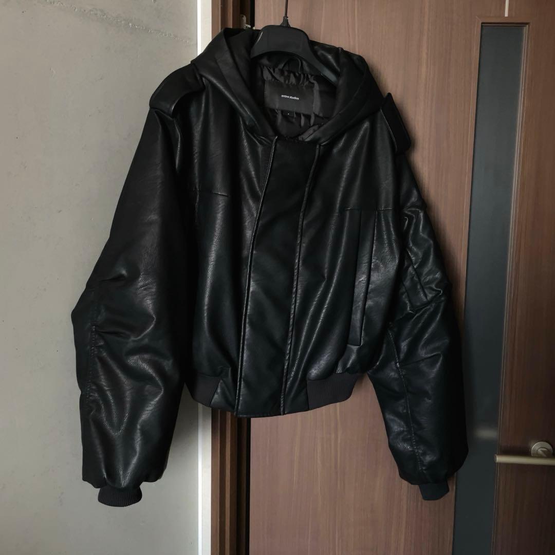 エンタイアスタジオ MOTO BOMBER PADDED JACKET S 黒