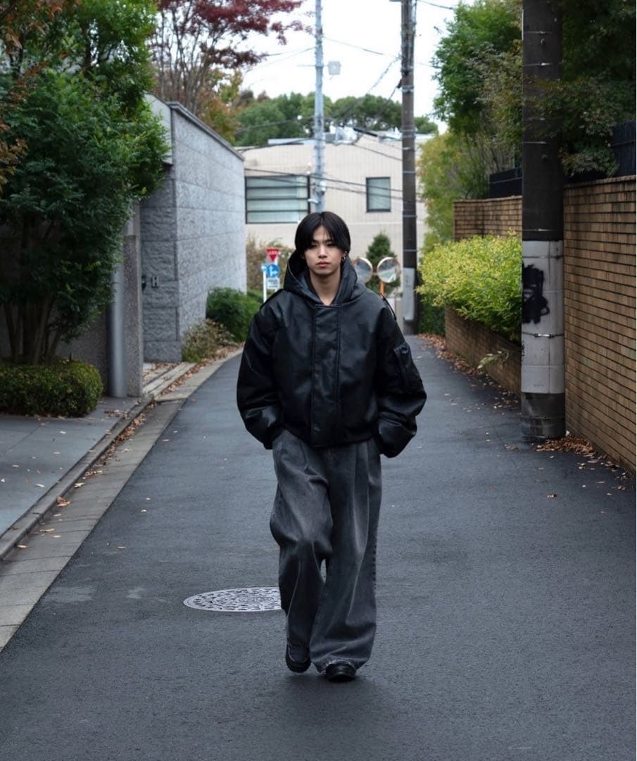 エンタイアスタジオ MOTO BOMBER PADDED JACKET S 黒