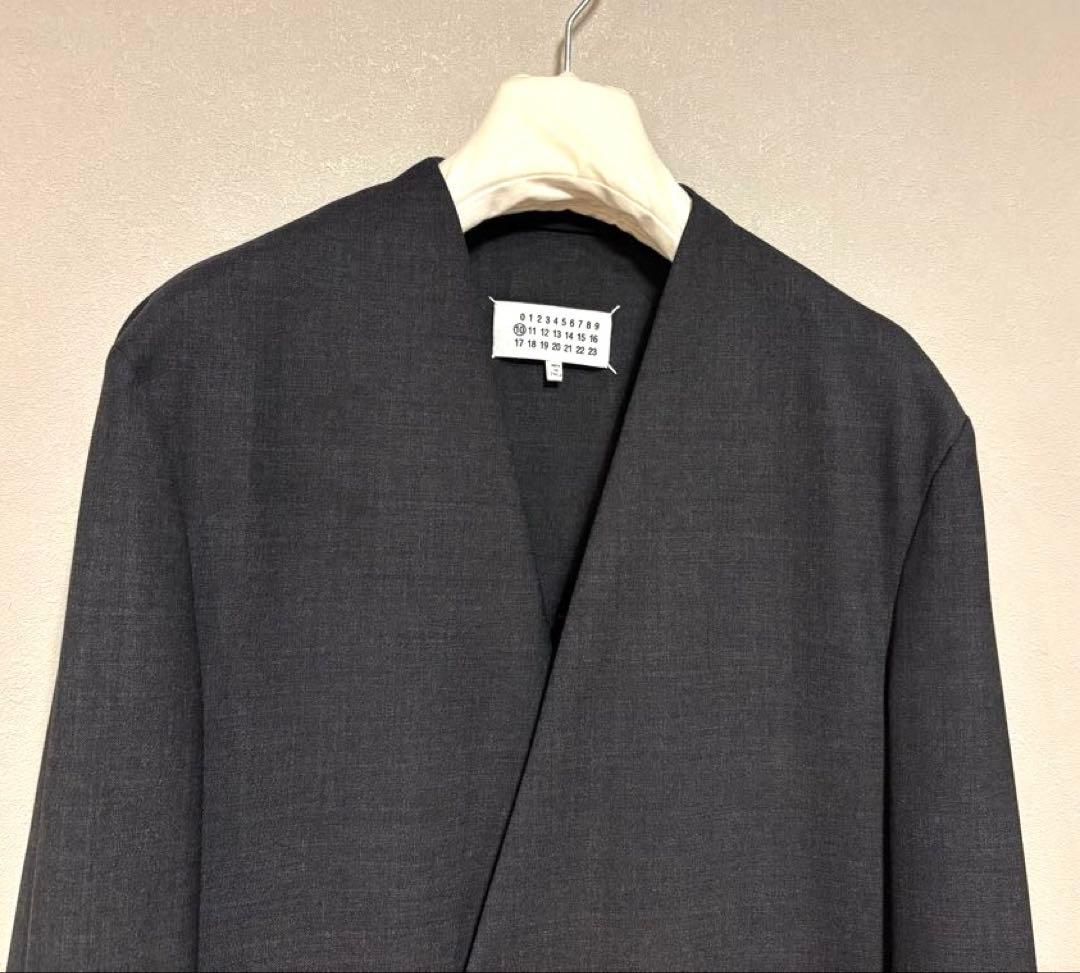 Maison Margiela ノーカラー ジャケット グレー 50 極美品