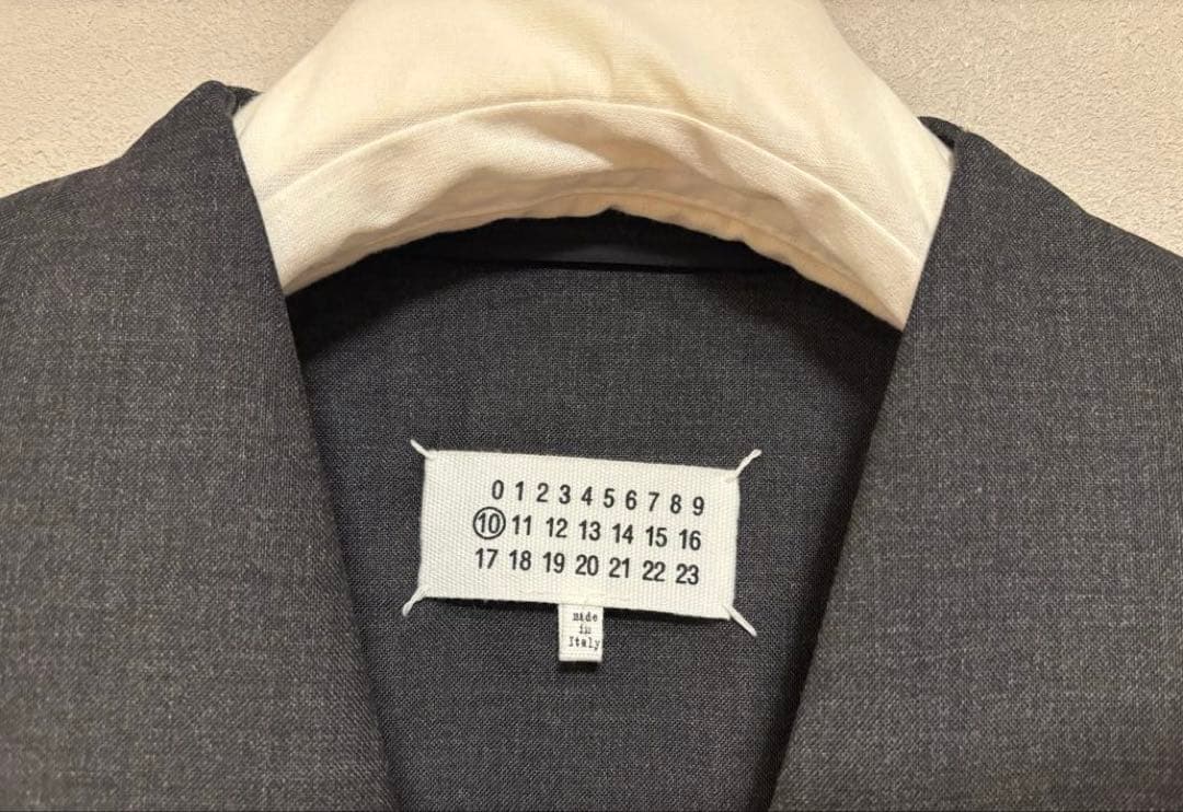 Maison Margiela ノーカラー ジャケット グレー 50 極美品