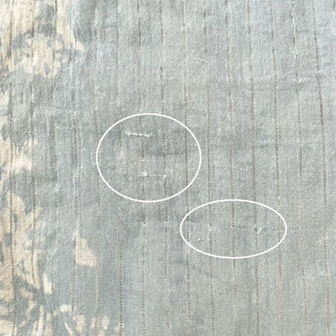 70s vintage インド綿　ブルー　シルバーラメ　ストライプ　ワンピース