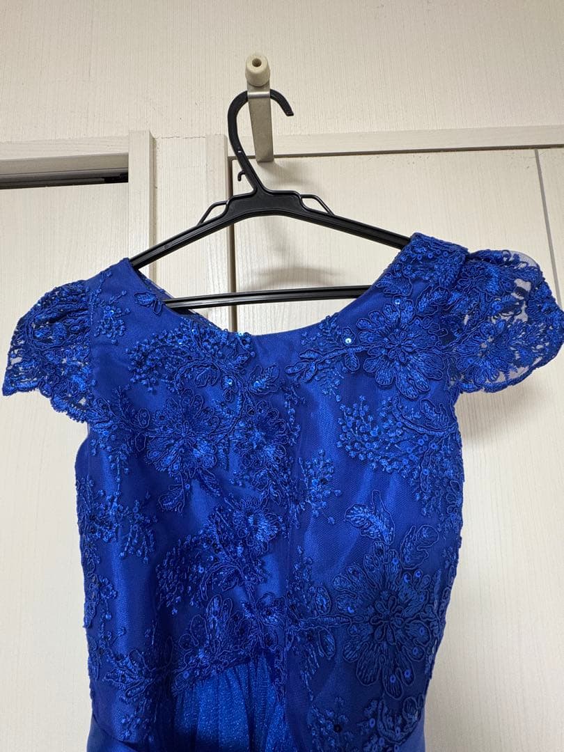 美品！青い鳥ドレスショップ子ども用ピアノ発表会ドレス青色