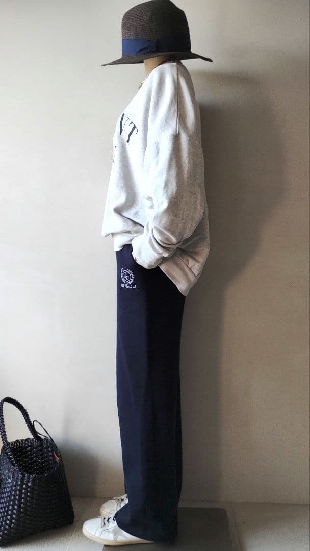 C7011 ロゴスウェット×ニットパンツ