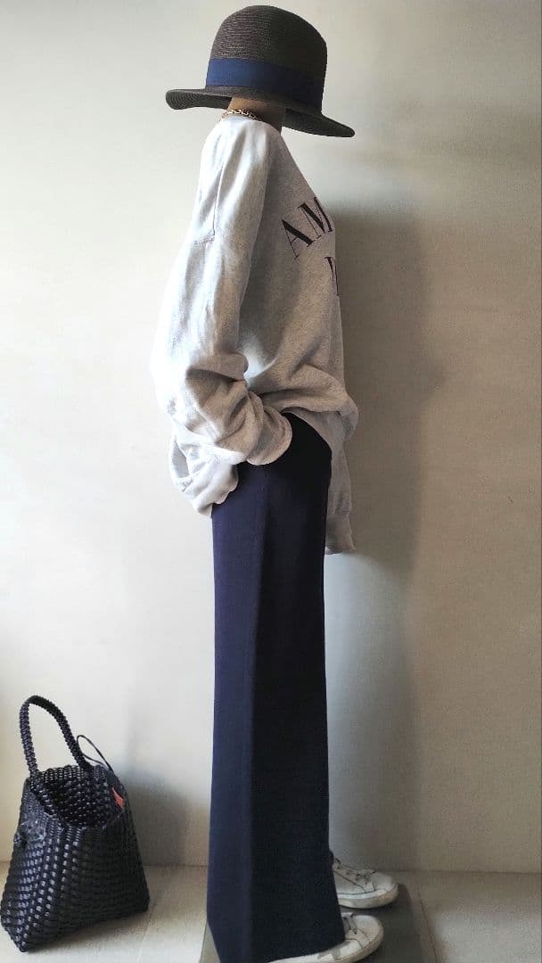 C7011 ロゴスウェット×ニットパンツ