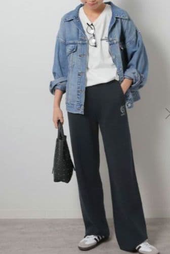 C7011 ロゴスウェット×ニットパンツ