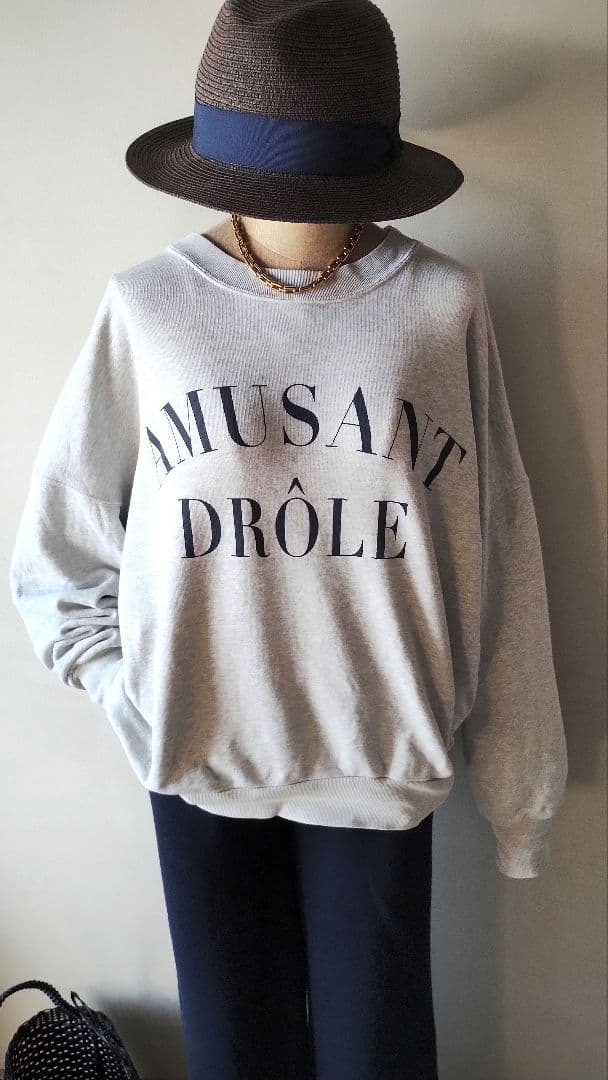 C7011 ロゴスウェット×ニットパンツ