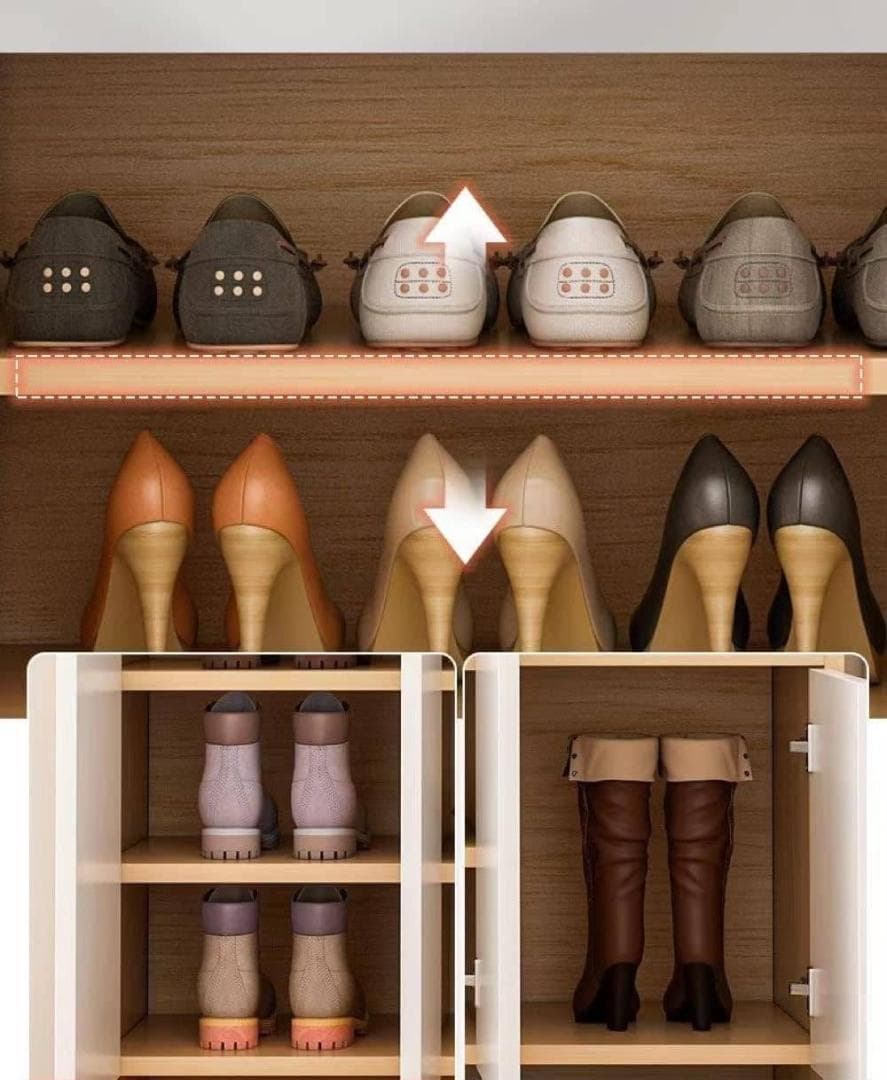 ⭐新品⭐下駄箱 シューズボックス 収納キャビネット 木製 棚 大容量 ホワイト