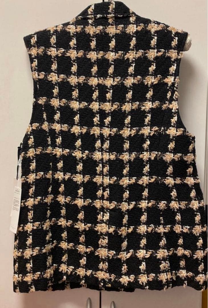 新品[グレースコンチネンタル　25AW フェザーチェックツイードジレ　36