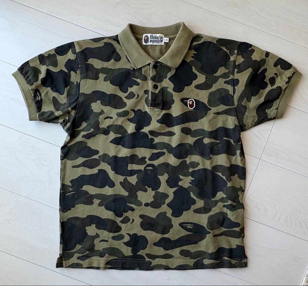 A BATHING APE　迷彩　ポロシャツ　XS