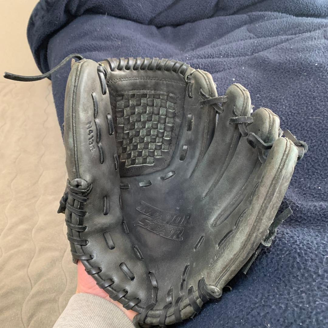 adidas軟式や野球グローブ　右投げ　投手用　黒色