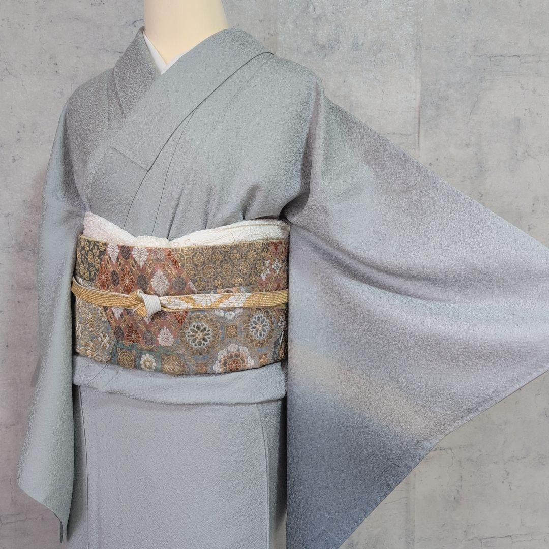 訪問着　フルセット　着物　正絹　汕頭刺繍　グラデーション　祝い事　E2