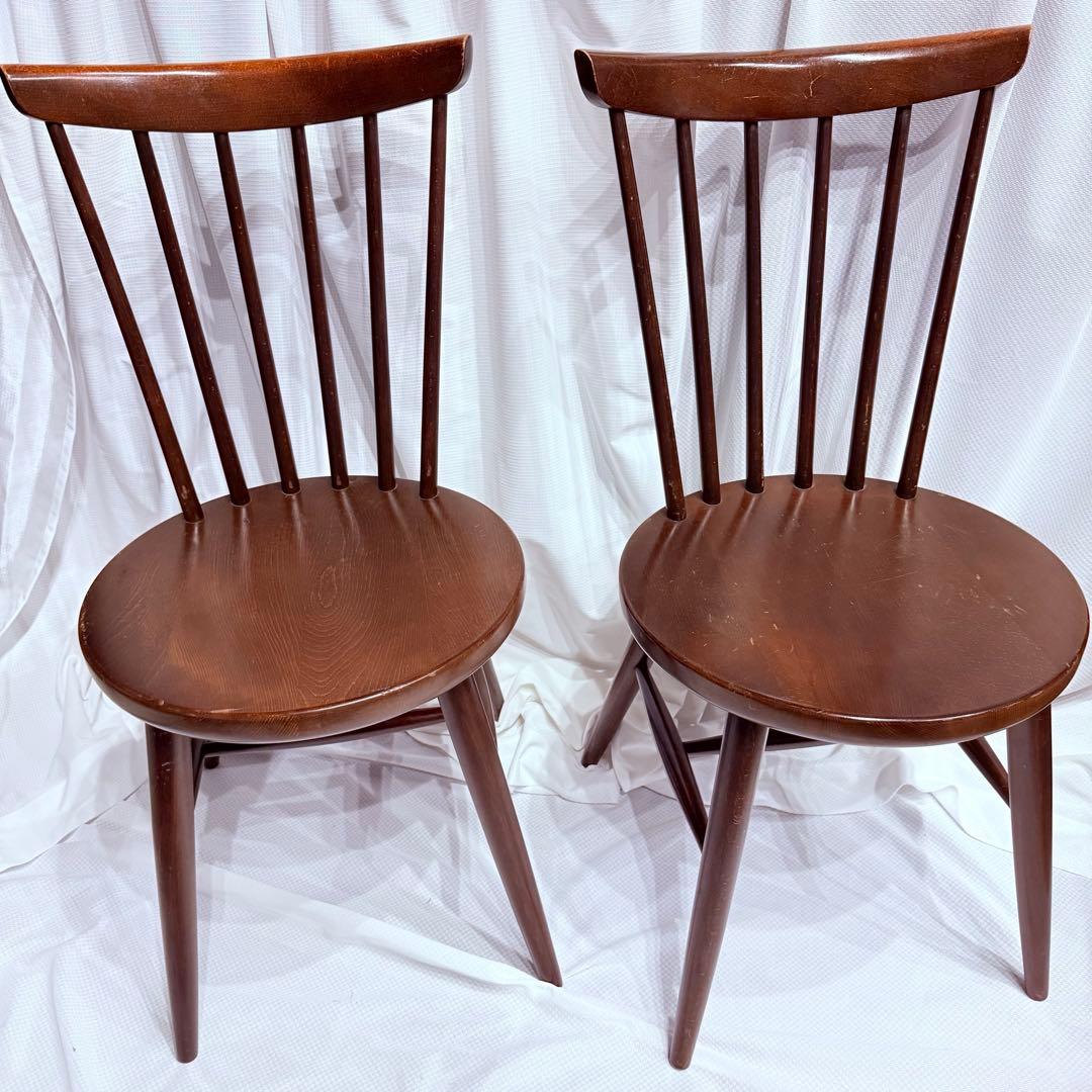 秋田木工　ハンナチェア　ダイニングチェア　二脚セット　ヴィンテージ