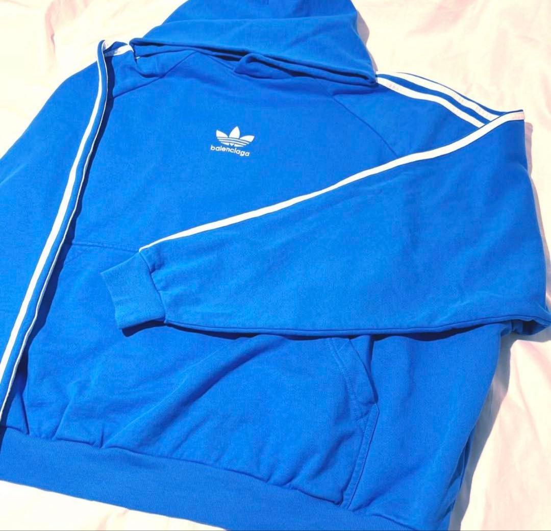BALENCIAGA adidas バレンシアガアディダスパーカー　青1