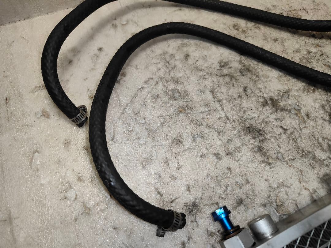 絶版 シグナスX 用 KN企画製削り出しパネル付き オイルクーラー ホースセット