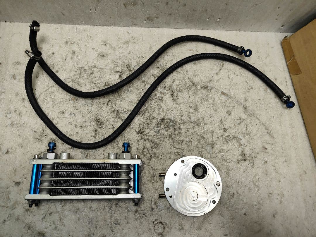 絶版 シグナスX 用 KN企画製削り出しパネル付き オイルクーラー ホースセット