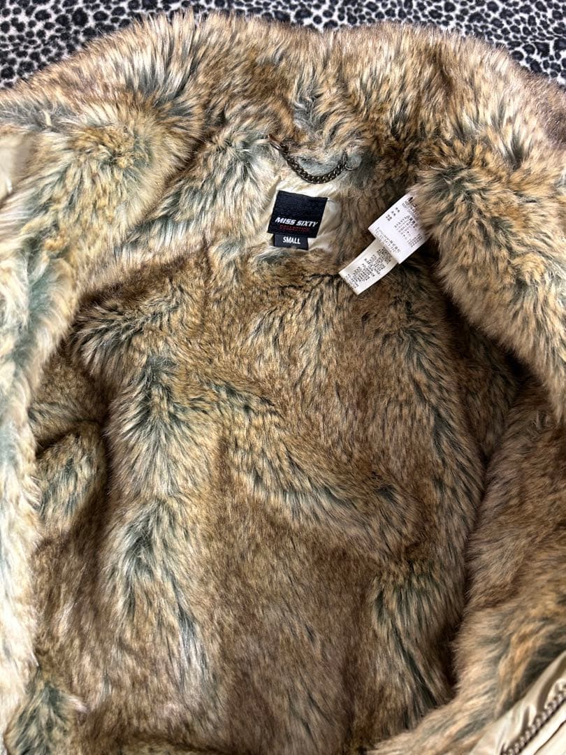 MISS SIXTY ゴールド ファー付きジャケット S