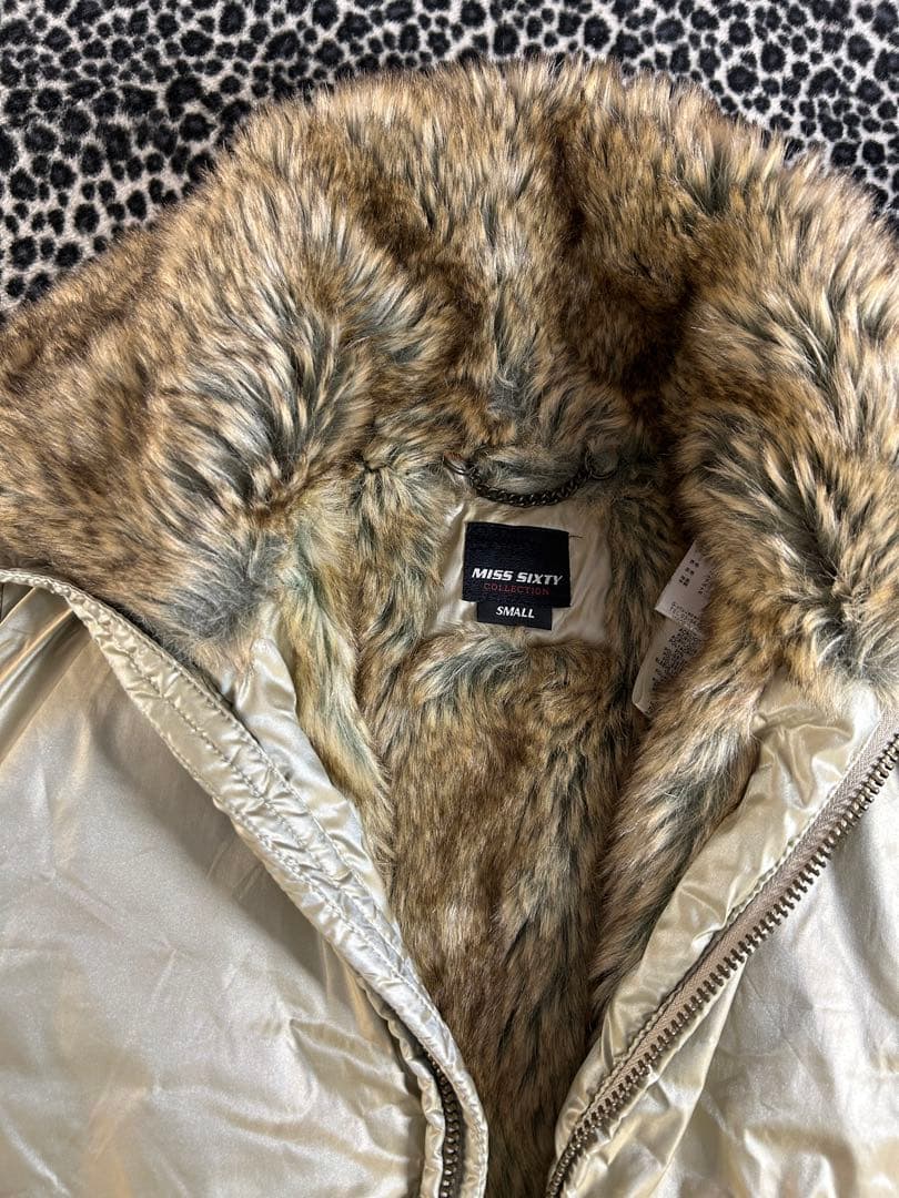 MISS SIXTY ゴールド ファー付きジャケット S