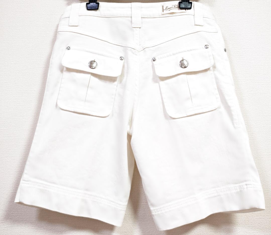 極美品 LOUIS VUITTON ヴィトンハーフパンツ ホワイト白ロゴ 38