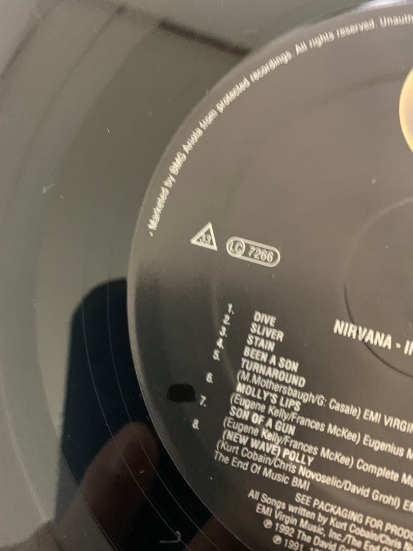 1992年　Nirvana Incesticide レコード