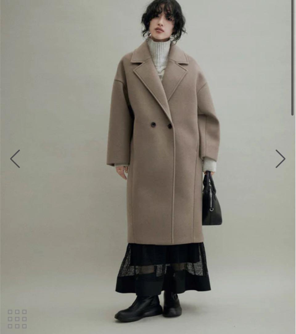 美品　アダムエロペ　ウールボンディングロングコート