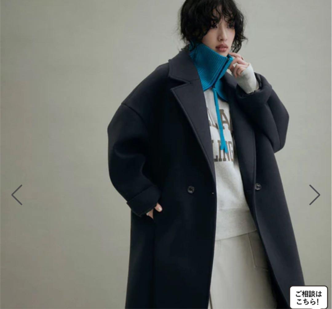 美品　アダムエロペ　ウールボンディングロングコート