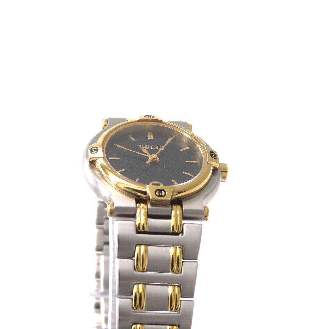 ☆極美品 9000L GUCCI グッチ 時計 コンビ ブラック レディース
