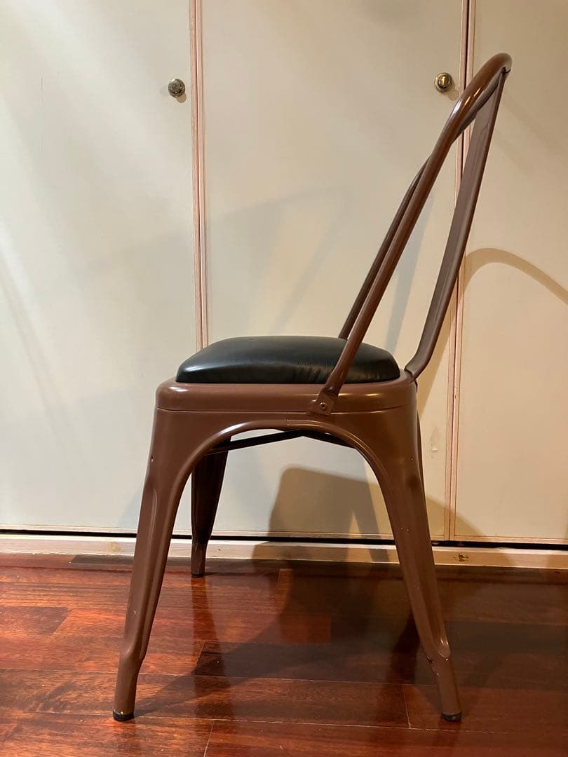 フランス製TOLIXトリックス Aチェア牛革クッション①ブラウンヴィンテージ