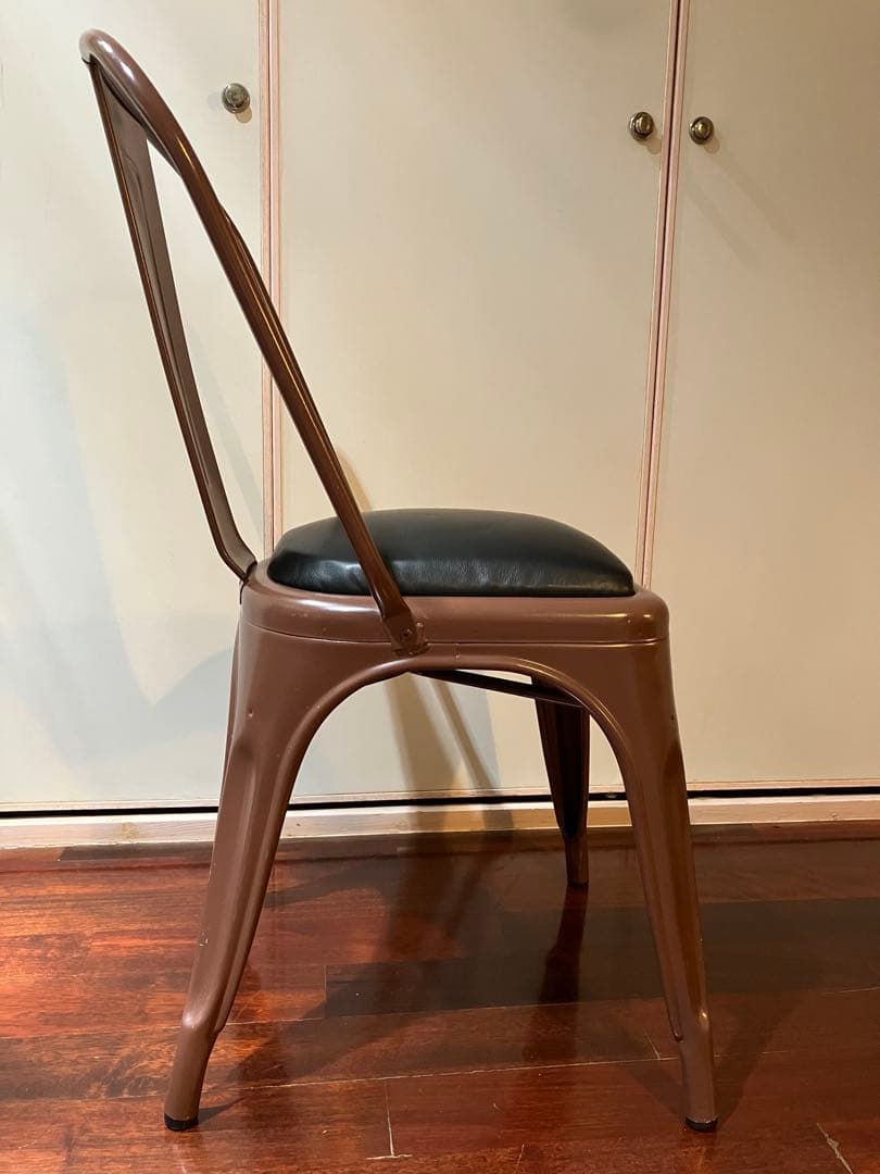 フランス製TOLIXトリックス Aチェア牛革クッション①ブラウンヴィンテージ