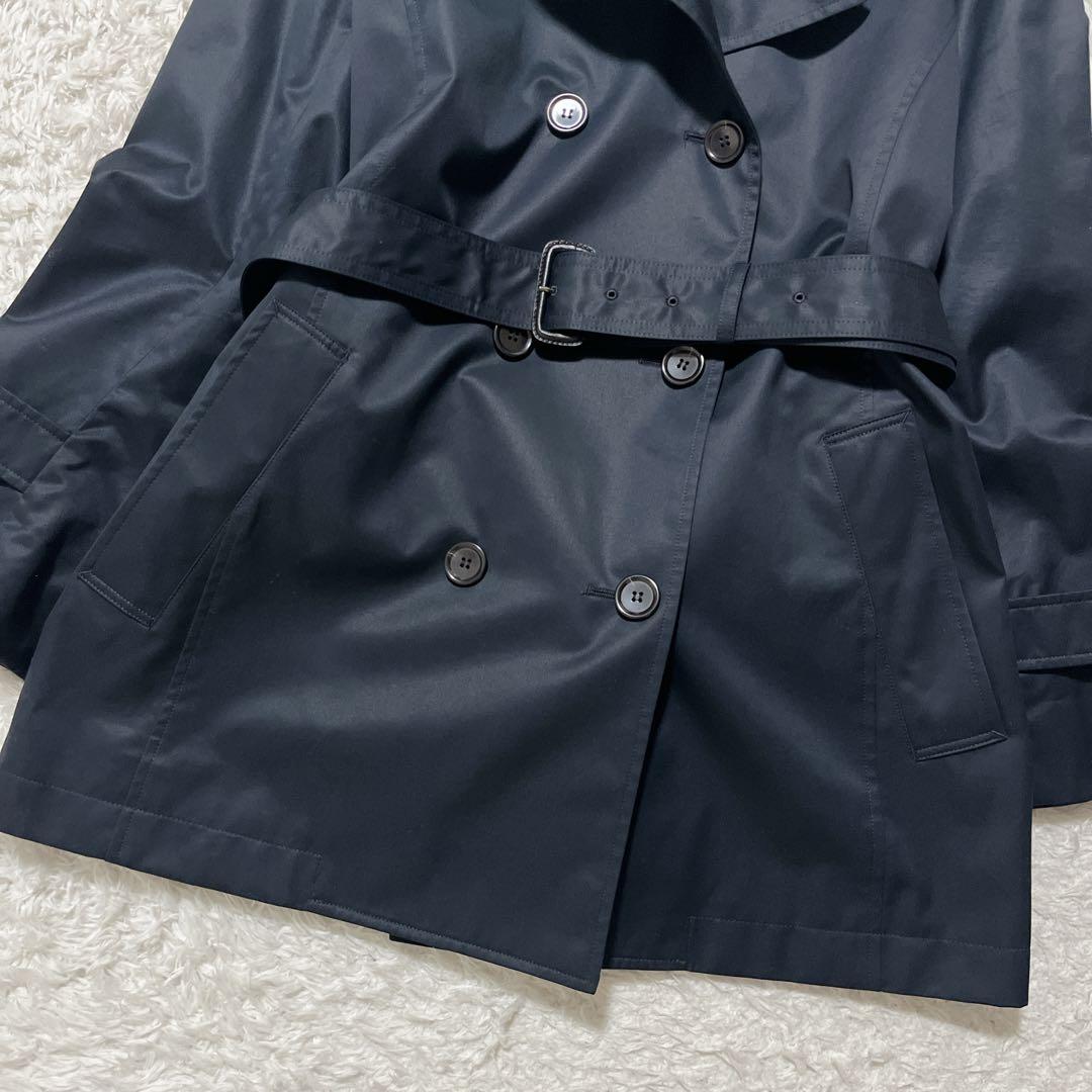 極美品✨23区 ダブルブレスト トレンチコート　ミドル丈　紺　ベルト　48
