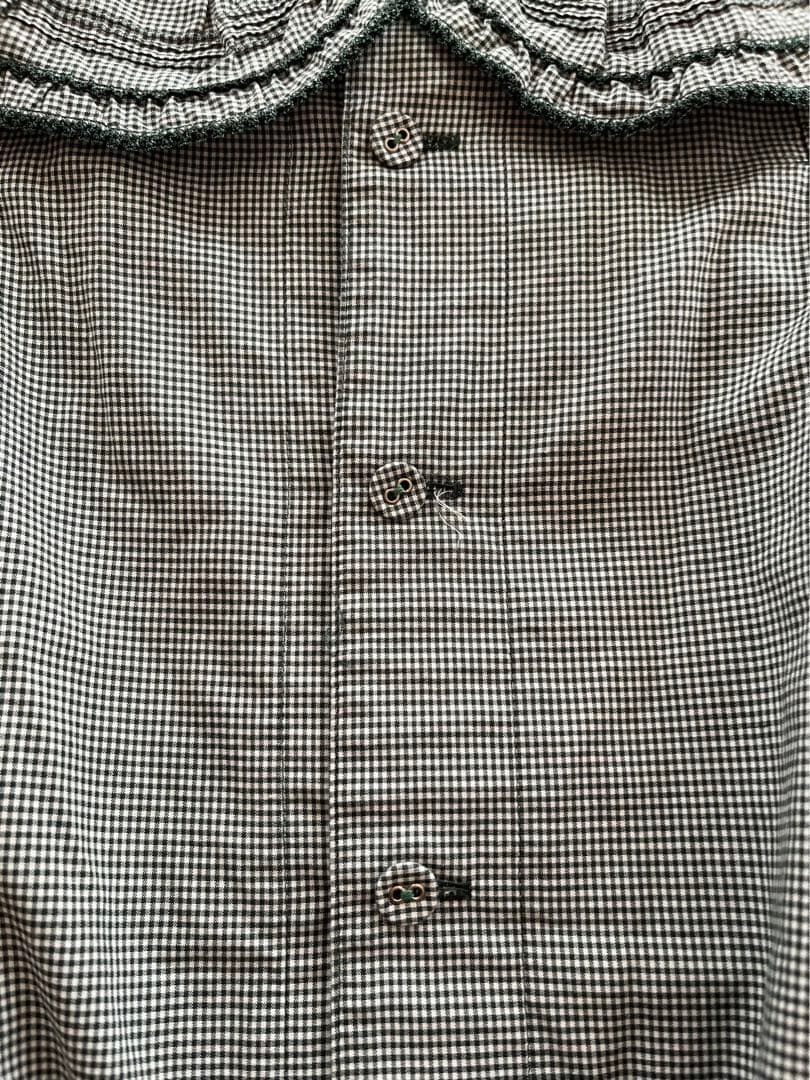 ワンダフルワールドKANEKO ISAO サンタ　半袖ブラウス　グリーンチェック