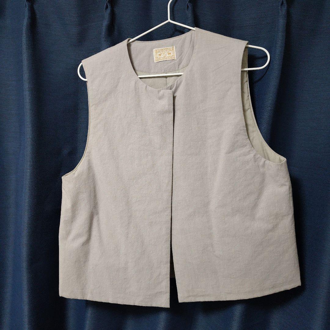 中川政七商店　ヘンプ麻と綿　中綿ベスト　グレー