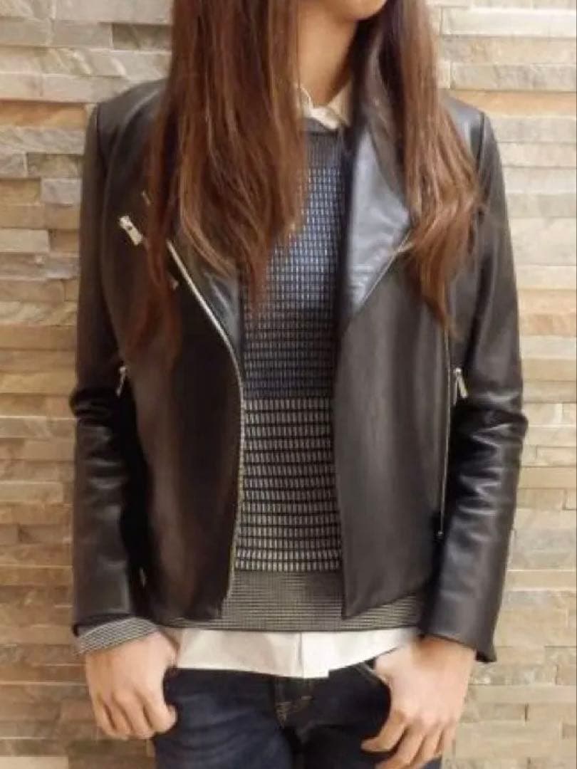 STRASBURGO HYALINESダブル ライダース ジャケット ラムレザー