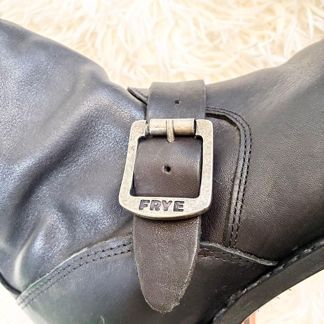 FRYEエンジニアブーツ バックル ブラック ベルト ギミック レザー 25㎝