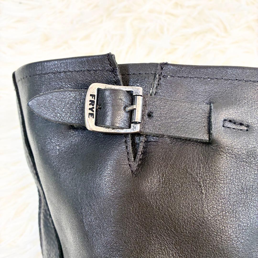 FRYEエンジニアブーツ バックル ブラック ベルト ギミック レザー 25㎝