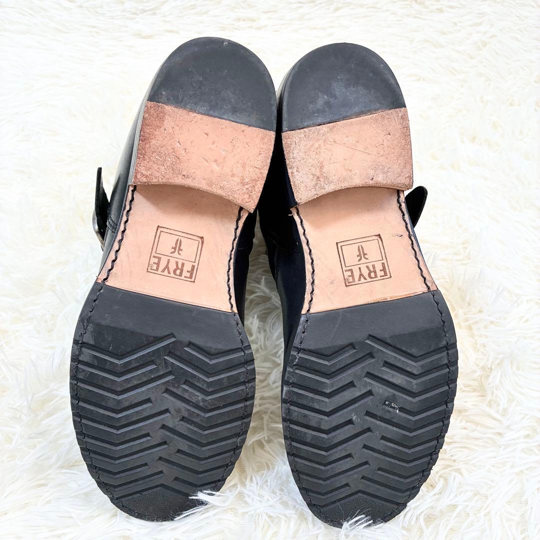 FRYEエンジニアブーツ バックル ブラック ベルト ギミック レザー 25㎝