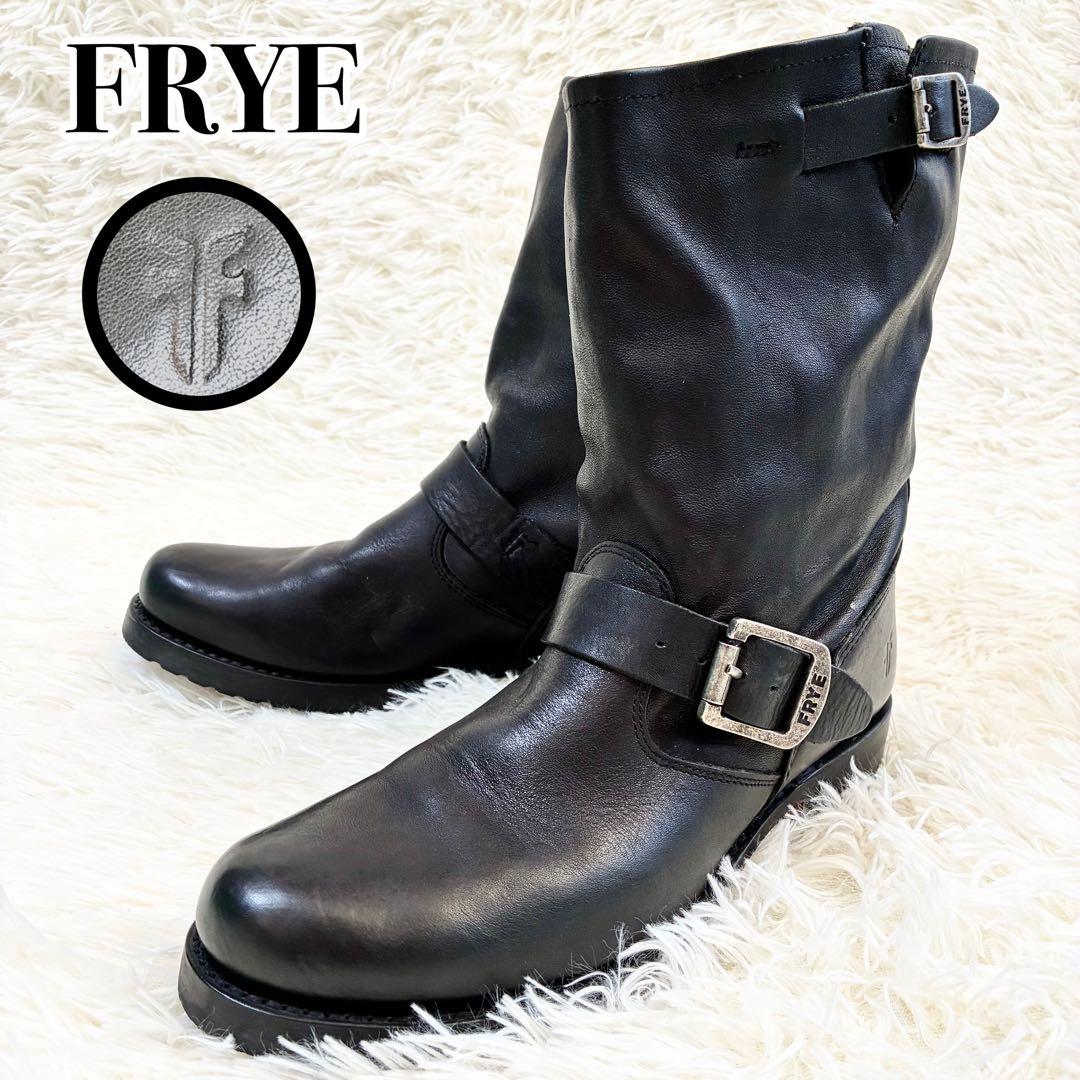 FRYEエンジニアブーツ バックル ブラック ベルト ギミック レザー 25㎝
