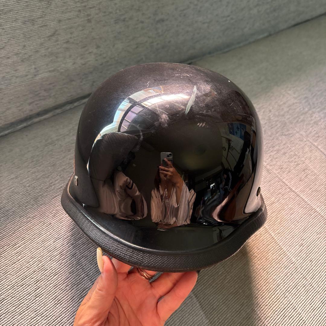 ブラック半帽ヘルメット