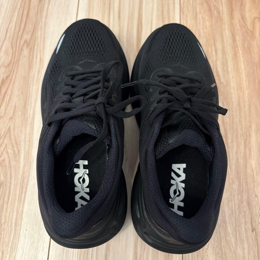 いちごHOKA シューズ ブラック 黒 23cm Bondi 9 ボンダイ