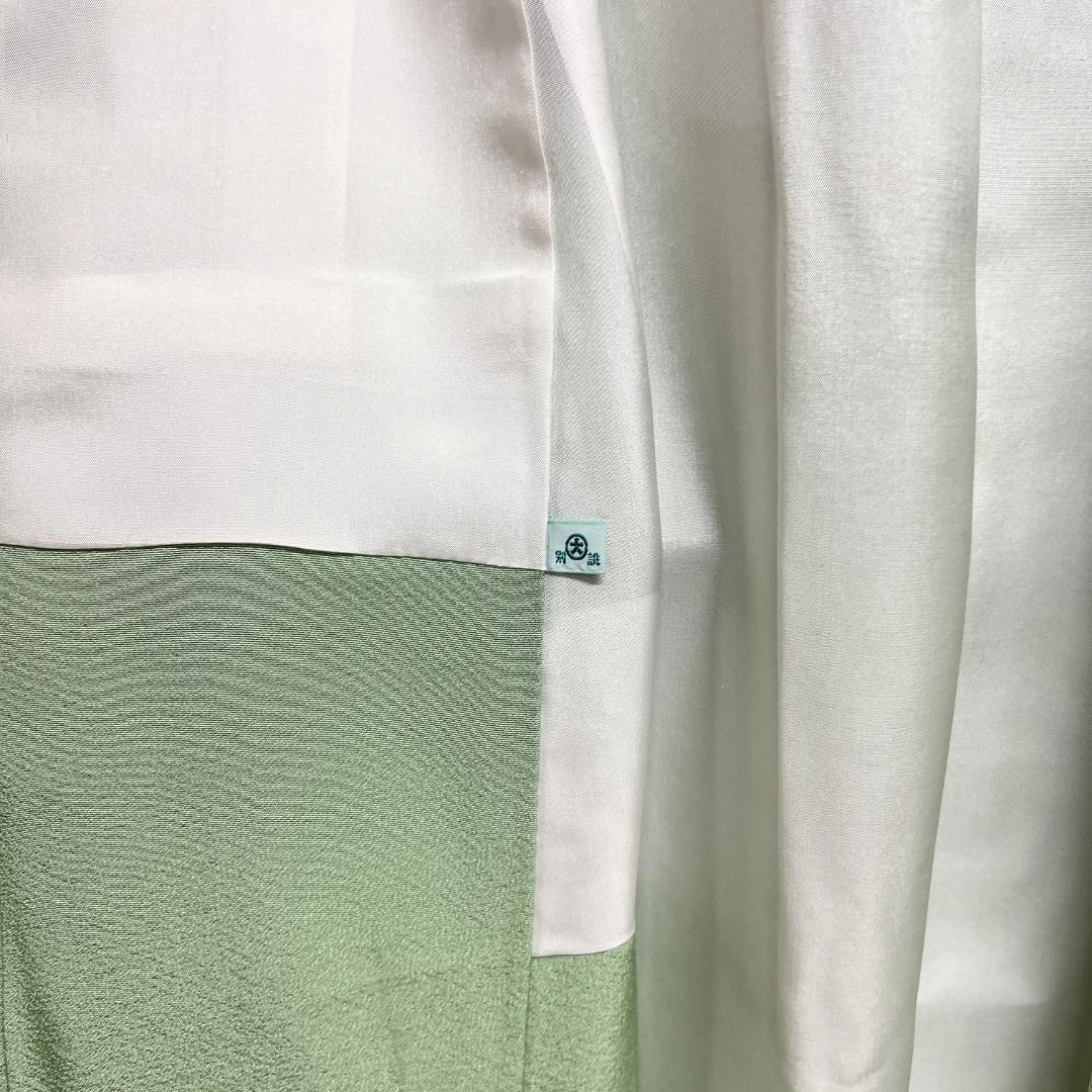 未着用　色無地　ライトグリーン　大丸タグ　パーティ　着物　115b d ms