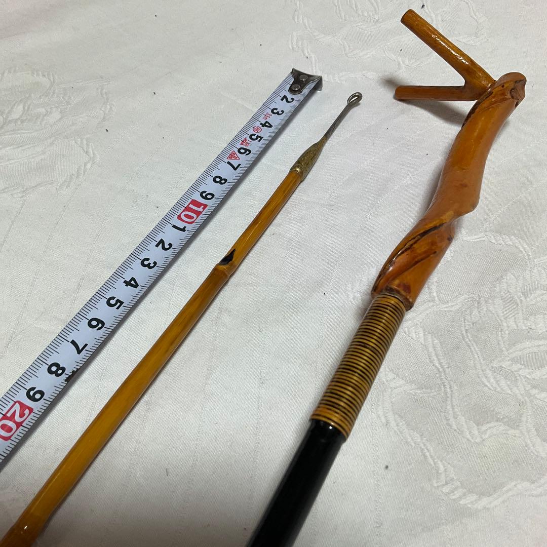 ヘラブナ、天然木万力、らっきょう竹竿掛け、らっきょう竹針外し【リメイク品】