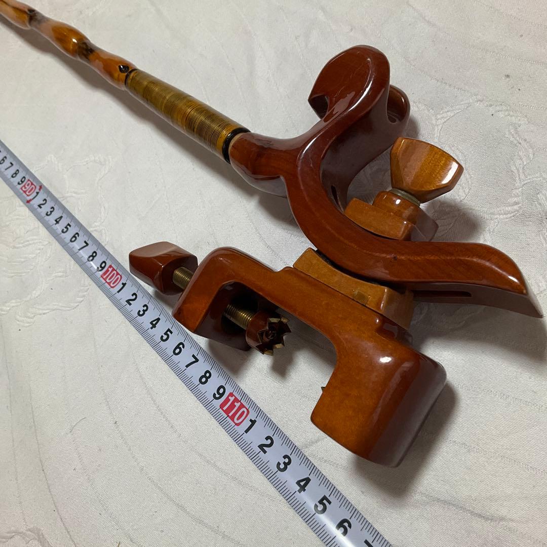 ヘラブナ、天然木万力、らっきょう竹竿掛け、らっきょう竹針外し【リメイク品】